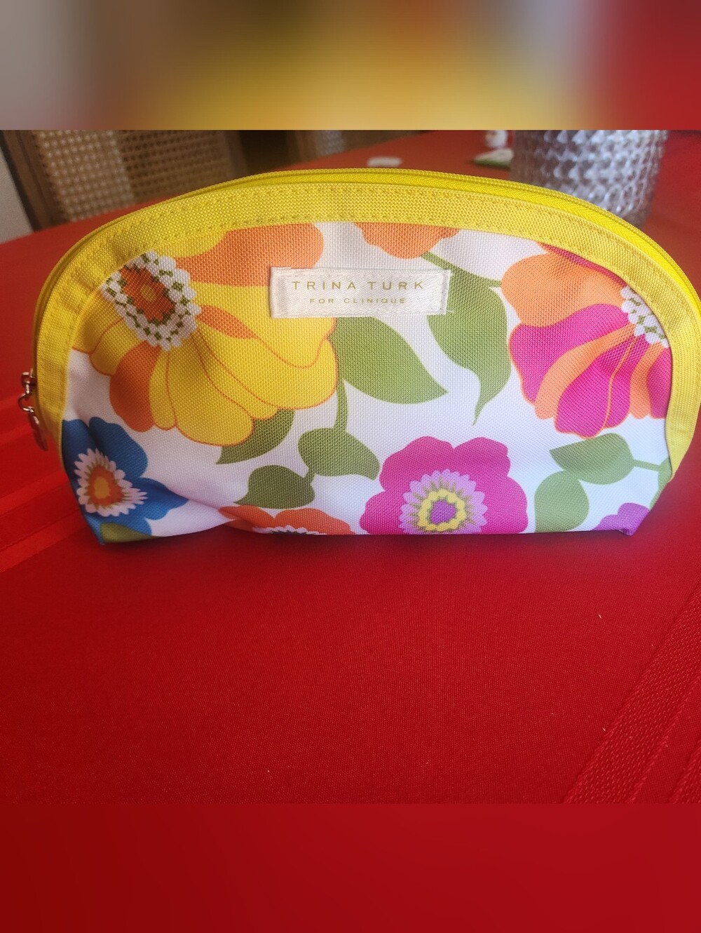 Trina Turk Yellow Floral Cosmetic Bag